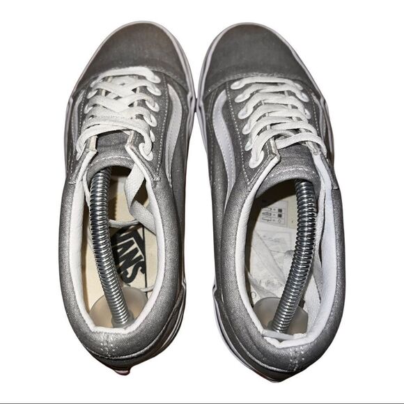 Authentic Vans Silver Glitter Old Skool Sneakers Women's Size 6.5 - Picture 6 of 9